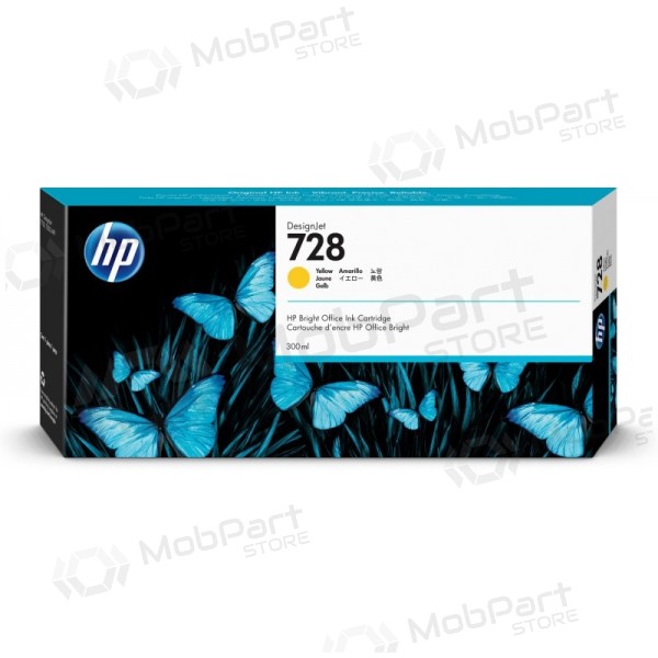 HP 728 (F9K15A) mustekasetti, keltainen