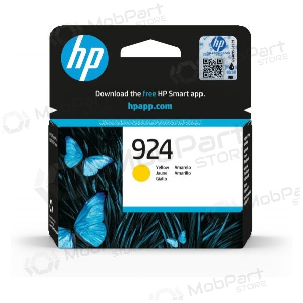 HP 924 (4K0U5NE) mustekasetti, keltainen