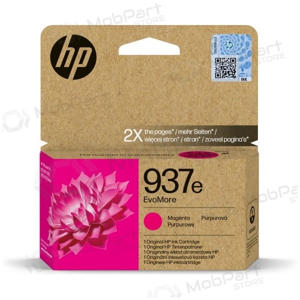HP 937e EvoMore (4S6W7NE) mustekasetti, purppura