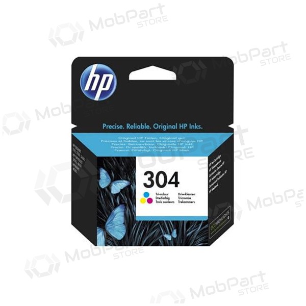 HP No.304 (N9K05AE), kolmivärikasetti mustesuihkutulostimille, 100 sivua.