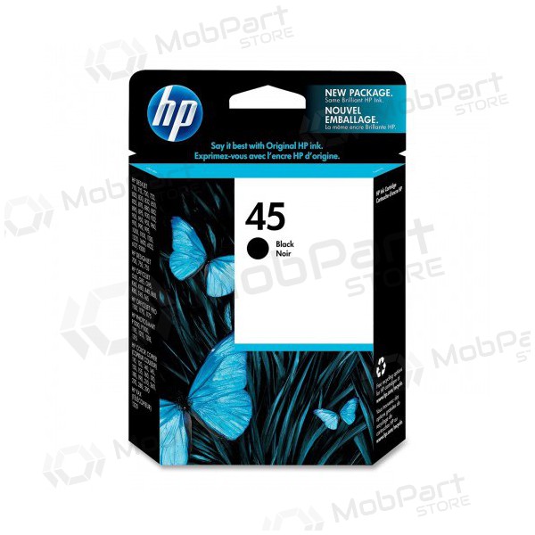 HP nro 45 (51645AE), musta mustekasetti mustesuihkutulostimille, 930 sivua