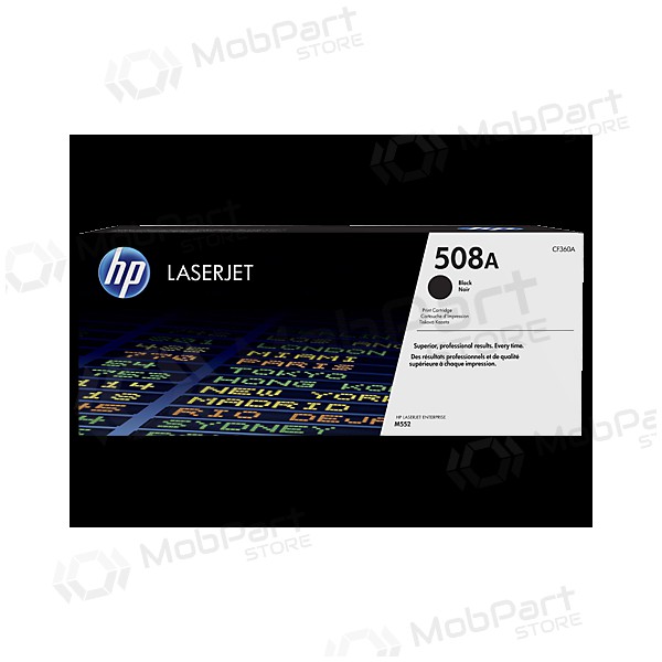 HP Nro 508A (CF360A), musta värikasetti lasertulostimiin, 6000 sivua.