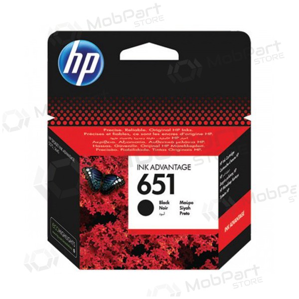 HP No. 651 (C2P10AE), musta mustekasetti mustesuihkutulostimille, 600 sivua.