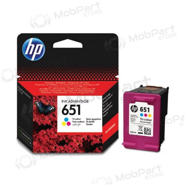 HP No.651 (C2P11AE), kolmivärikasetti mustesuihkutulostimille, 300 sivua.