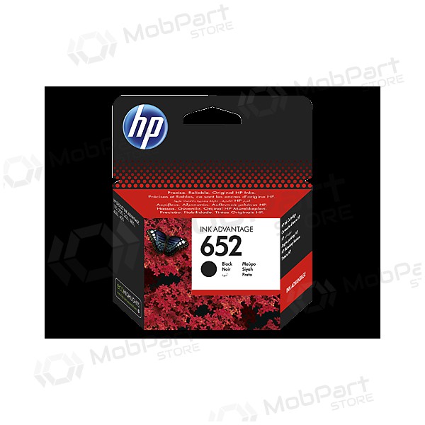 HP nro 652 (F6V25AE), musta mustekasetti mustesuihkutulostimille, 360 sivua.