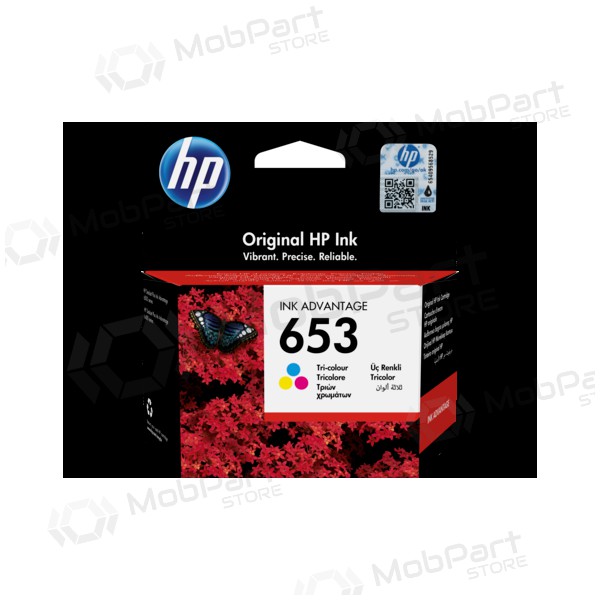 HP No.653 mustekasettisetti - (3YM74AE), syaani, magenta, keltainen mustekasetti