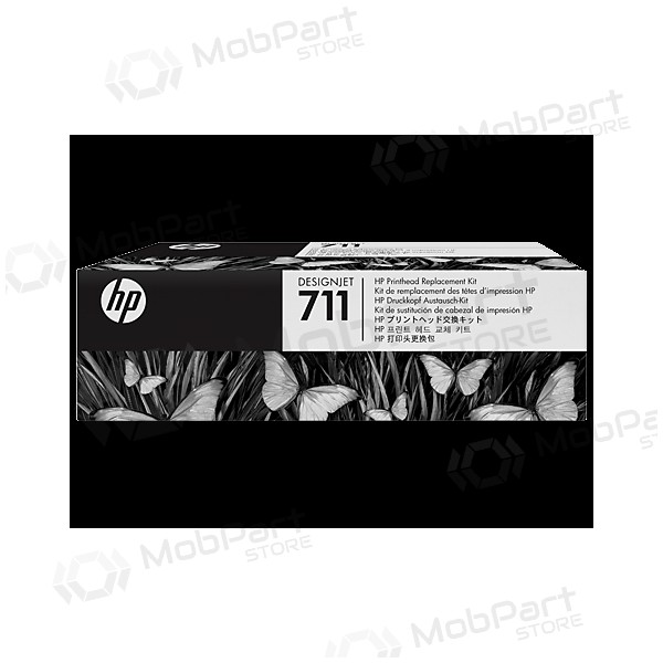 HP No.711 (C1Q10A), Musta, taivaansininen, Purpurinė, Keltainen rašalinio spausdintuvo galvutė