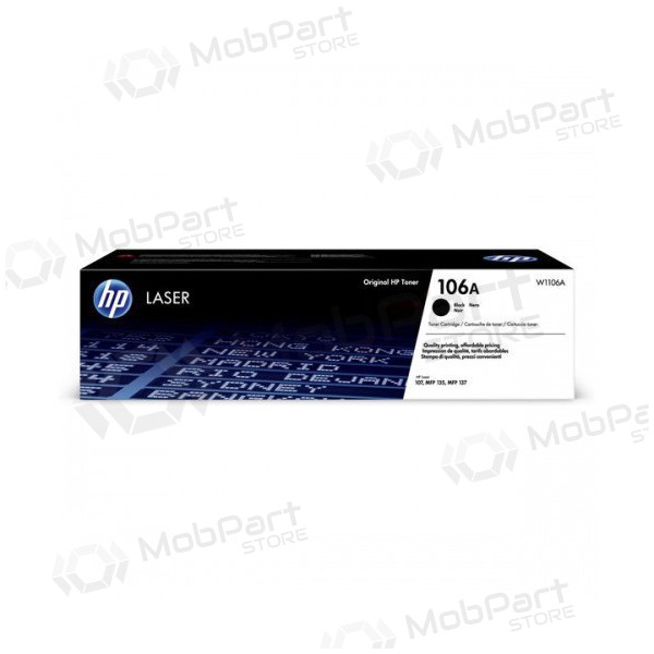 HP (W1106A, 106A), musta laserkasetti lasertulostimille, 1000 sivua.