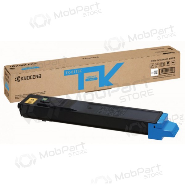 Kyocera (1T02P3CNL0, TK-8115C), taivaansininen kasetti lasertulostimille, 6000 sivut.