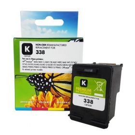 Nealkuperäinen Static Control HP 338 (C8765EE), musta kasetti mustesuihkutulostimille, 480 sivut.