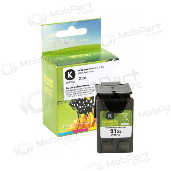 Yhteensopiva Static Control HP 21XL (C9351CE) musta mustekasetti mustesuihkutulostimille, 475 sivua.