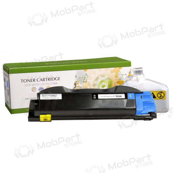 Nealkuperäinen Static Control Kyocera TK-590C, taivaansininen kasetti lasertulostimille, 5000 sivut.