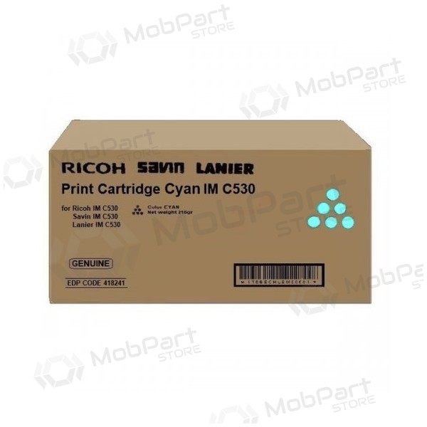 Ricoh IMC530 (418241), sininen lasertulostimen värikasetti, 18000 sivua