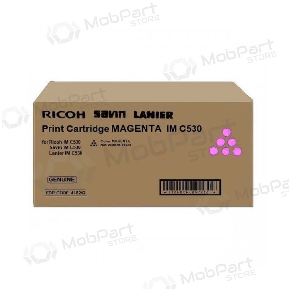 Ricoh IMC530 (418242), purppura värikasetti lasertulostimille, 18000 sivua