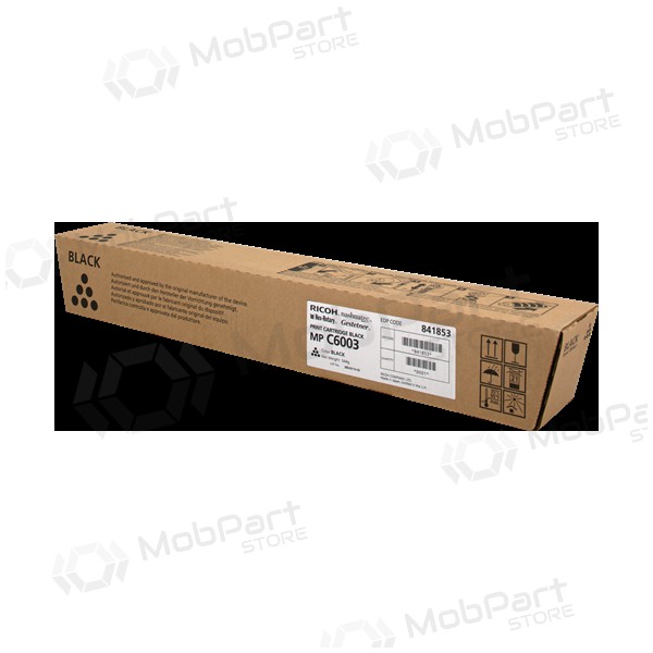 Ricoh MP C6003 (841853), musta kasetti lasertulostimille, 33000 sivut.