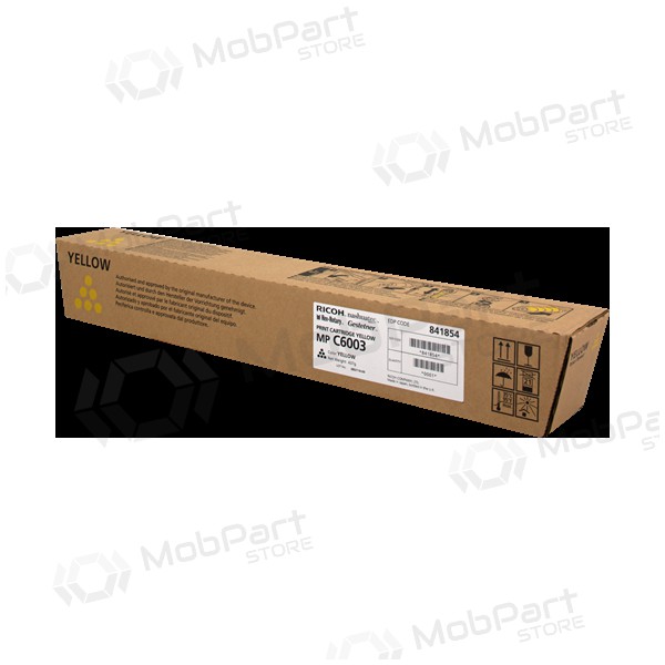 Ricoh MP C6003 (841854), keltainen kasetti lasertulostimille, 22500 sivut.